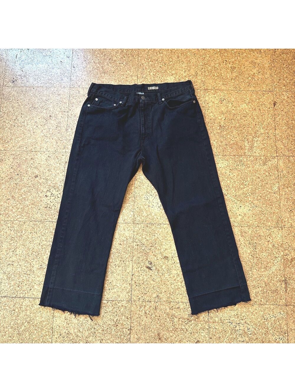 Polo Ralph Lauren Hudson Black Jeans Men's 36x28 Raw Hem RM5052 2008 Premium